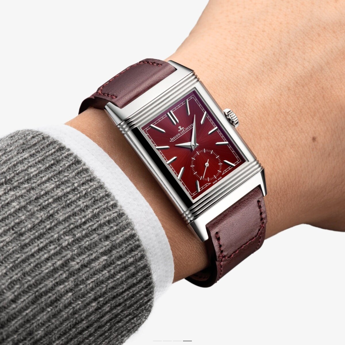 Montre cadran rouge homme