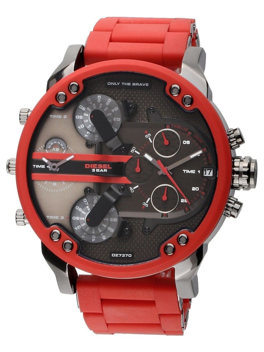montre cadran rouge
