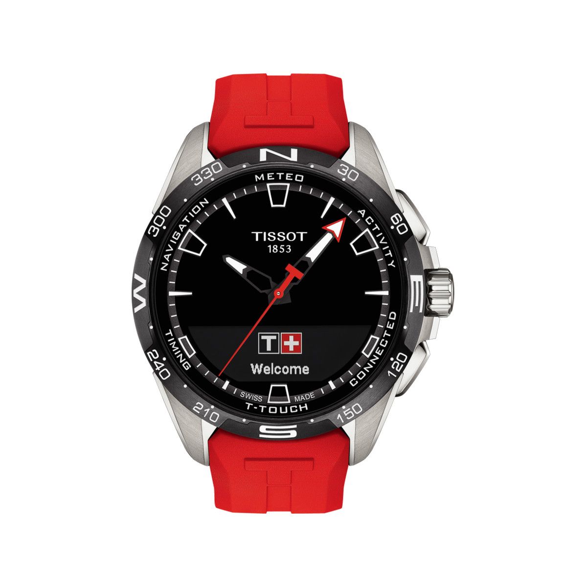 Montre cadran rouge homme