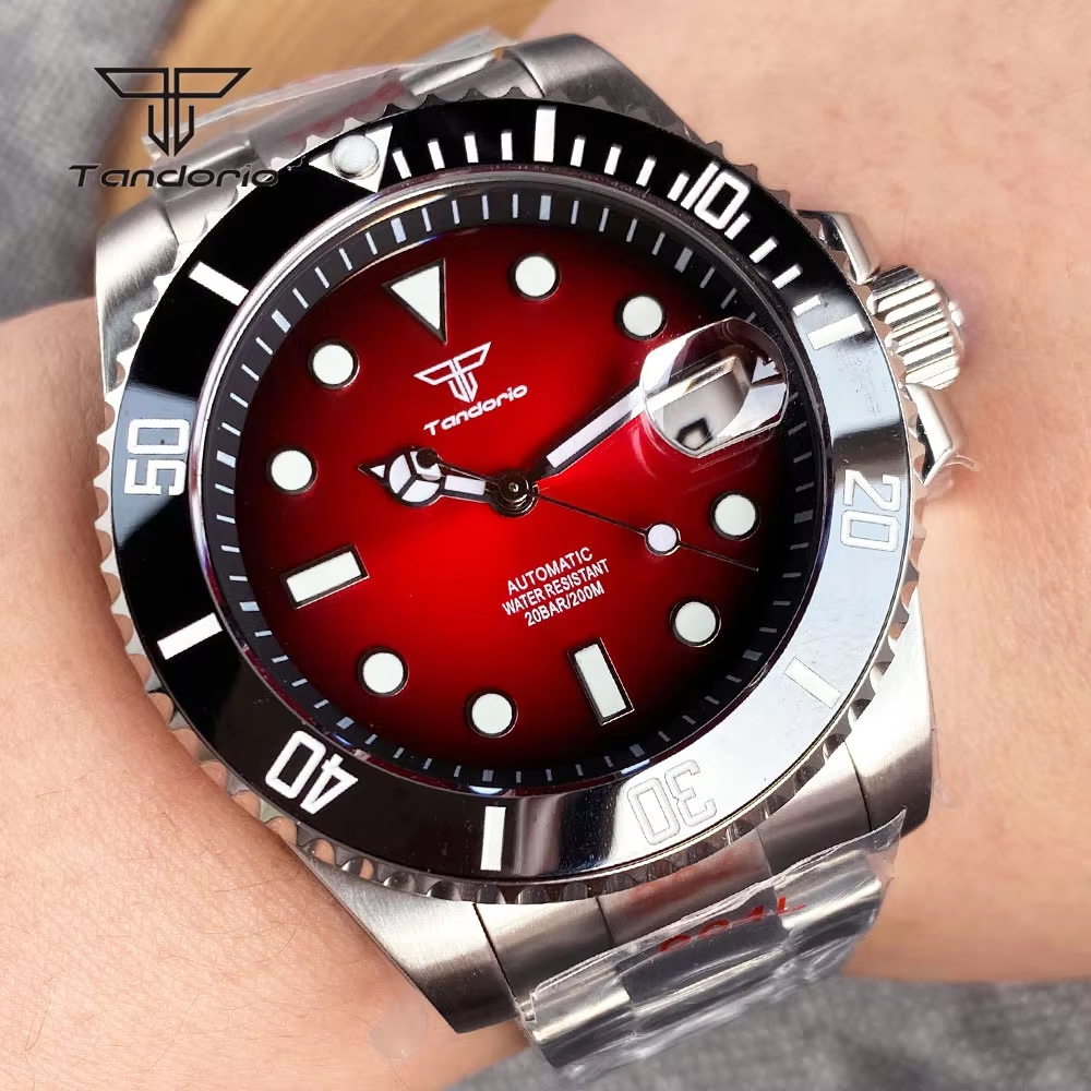 Montre cadran rouge homme