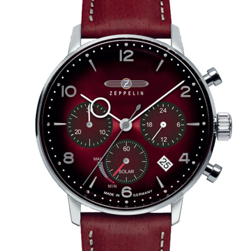 Montre cadran rouge homme