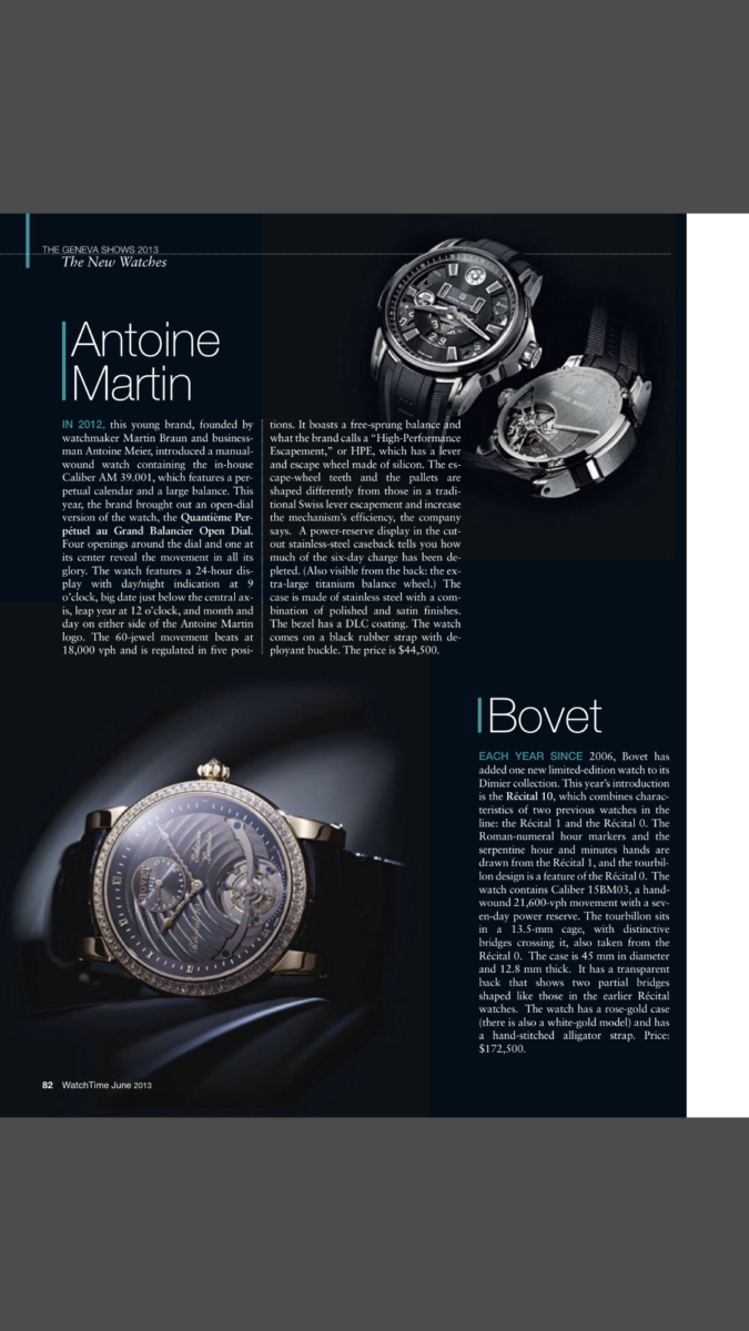 Magazine horloger luxe